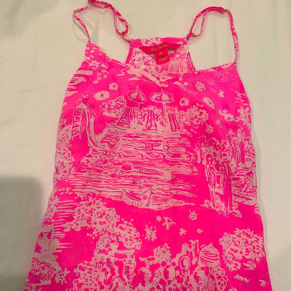 Lilly Pulitzer Silk Pink Tank Top
